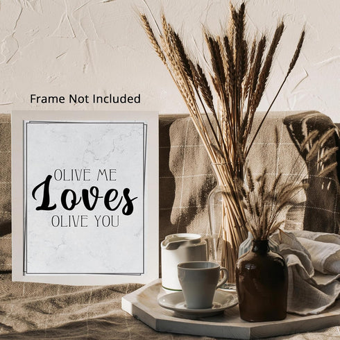 Posterizer 1 pcs-Kitchen Print-Funny Quotes-olive me loves olive you-Kitchen & Bar Art-Comedy Art-Art Poster Print for Home, Office, Store, Bar- u...