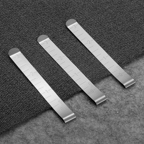 Stainless Steel Sewing Clips (Set of 12) with 3-Inch Measurements Stamped on The Clips for Holding Fabric and Marking Lengths When Sewing Fabrics...