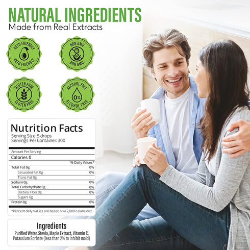 Stevia Select Maple Flavored Liquid Stevia – Zero Calorie Coffee, Tea, Drink & Baking Sweetener, All-Natural, No Erythritol, Keto-Friendly Sugar A...