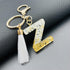 Backpack Keychains gifts for Women Initial Letter Keychain for Cute Car key White Pink Tassel Bling crystal shiny...