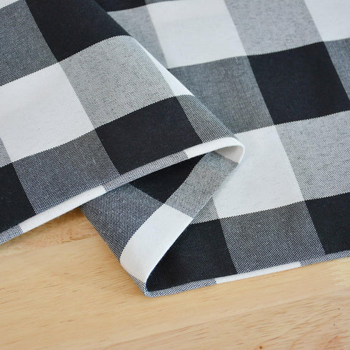 Black & White Buffalo Check Farmhouse Cotton Blended Table Runner for Family Dinners or Gatherings, Indoor or Outdoor Parties, Everyday Use 12" x ...