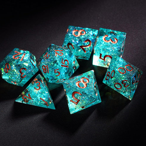 7PCS DND Dice Set,Handmade Sharp Edge Dice Set D&D RPG Polyhedral Dice,for Dungeons and Dragons TTRPG Games Roleplaying Games Shadowrun Pathfinder...