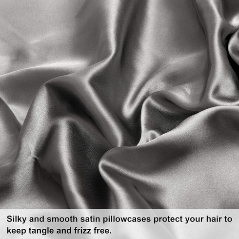 NTBAY Satin Body Pillowcase for Hair and Skin, Luxurious and Silky Pillow case with Envelope Closure, 20x54 Inches, Grey...