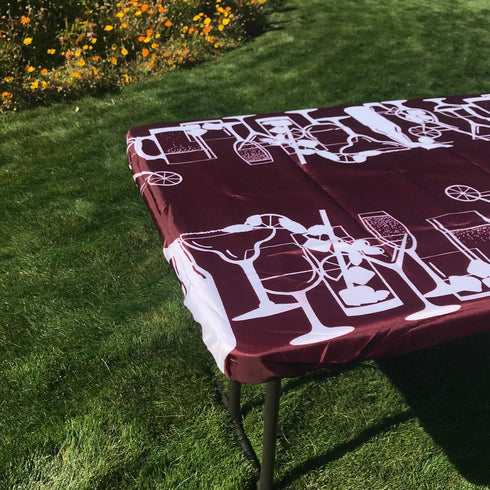 In the Breeze 8001 Happy Hour Drinks 30 Inch x 72 Inch Fitted Tablecloth...