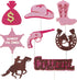 24Pcs Cowgirl Party Cake Cupcake Topper Pink Cowgirl Western Cupcake Toppers for Western Cowgirl Party Kids Birthday Party Baby Shower Favor Suppl...