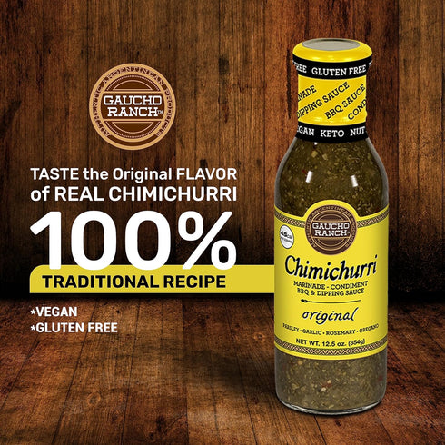 Gaucho Ranch Chimichurri Sauce Original Flavor | Chimichurri Seasoning Mix of Parsley, Garlic and Rosemary with Hints of Oregano | Adobo Sauce Glu...