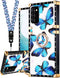 Loheckle for Galaxy A03s Case for Women Girly Stylish Butterfly Luxury Cover Designer Square Cases for Samsung Galaxy A03s Phone Case with Ring St...