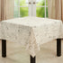 SARO LIFESTYLE Vintage Script Print Design Tablecloth, 55" x 55", Natural...