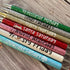 Jxueych 7Pcs Christmas Weekday Pens Glitter Pen with Funny Sayings Vibrant Fancy Ballpoint Pens Cute Gifts for Colleagues Office Supplies (Christm...