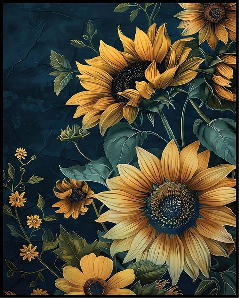 Posterizer 1 pcs-yellow big wild flowers in nature-Floral & Botanical Art-Abstract & Modern Art-Decor for Home & Office- UNFRAMED Wall Art...