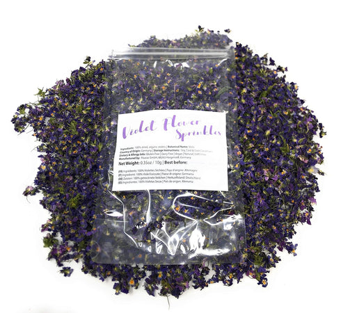 Dried Violets - Natural Violet Flower Sprinkles from Germany (Viola Odorata) - Perfect addition to any salad, snack or smoothie bowl | Net Weight:...