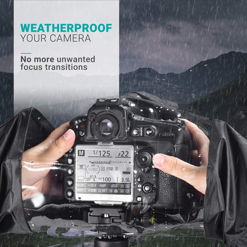 Movo CRC01 Waterproof Nylon Camera Rain Cover with Enclosed Hand Sleeves Compatible with Canon EOS, Nikon, Sony, Olympus, Pentax and Panasonic DSL...