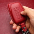 Tukellen for Lexus Leather Key Fob Cover with Keychain Compatible with Lexus RX ES GS LS NX RS GX LX RC LC Smart Key-Red...