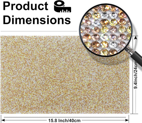 Locacrystal Bling Rhinestone Sticker DIY Car Decoration Stickers Self-Adhesive Hotfix Glitter Crystal Gem Sheet Sticker for Car&Craft Decoration w...