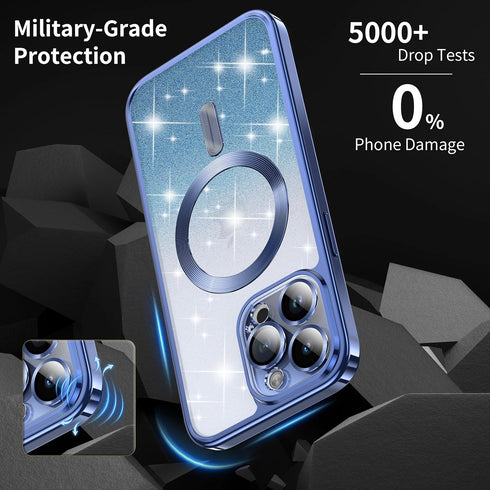 Jmltech for Phone 15 Pro Max Case Magnetic Clear Shockproof Cute Transparent Silicone Soft TPU Luxury Plating Bumper Phone Case (iPhone 15 Pro Max...