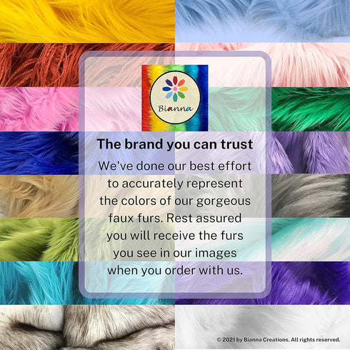 Bianna Creations | Faux Fur Fabric Ultra Soft Deluxe Plush Shaggy Squares | Craft, Sewing, Props, Costumes, Decoration (Multi Color, Scrap Bag)...