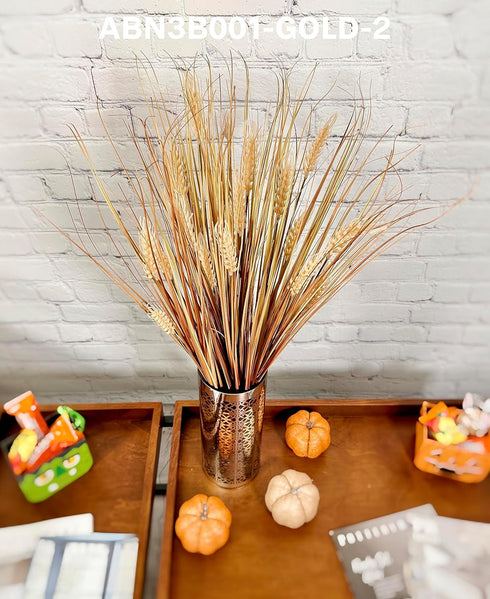 Admired By Nature 28" Artificial Autumn Flowers Artificial Wheat Grain Flowers Grass Bush for Home Kitchen Office Wedding Flowers Arrangement Farm...