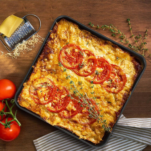 P&P CHEF 9 Inch Square Baking Pan, Square Cake Lasagna Pan, Nonstick Coated Stainless Steel Lasagna Pan for Baking Roasting Serving, Oven Safe & E...