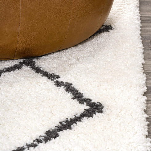 JONATHAN Y MOH410A-3 Cami Moroccan Style Diamond Shag Indoor Area Rug, Bohemian, Contemporary, Shags Easy-Cleaning,Bedroom,Kitchen,Living Room,Non...