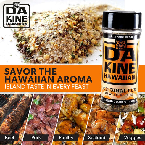 Da Kine Hawaiian Premium BBQ Dry Rub Seasoning - Authentic BBQ Seasoning Blend, Perfect Gourmet Rub Spices for Smoking, Grilling & Cooking - Glute...