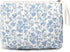 Makeup Bag Large Travel Quilted Cosmetic Makeup Bag Organizer, Floral Cotton Coquette Aesthetic Toiletry Bag for Women Girls (Blue Floral)...