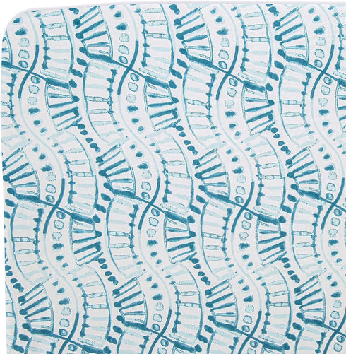 Crane Baby Soft Cotton Crib Mattress Sheet, Fitted Sheet for Cribs and Toddler Beds, Indigo Blue, 28”w x 52”h x 9”d...