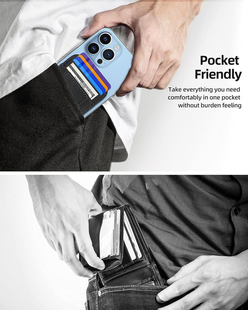 Upgraded for Magsafe Wallet, Strongest Magnetic Wallet, for iPhone Wallet Magsafe with 2 Card Slots, Magnetic Card Holder Wallet for iPhone 15/14/...