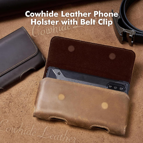 Gcepls Leather Phone Holster for iPhone 14 Pro Max,13 Pro Max,Galaxy S23 Ultra,S22 Ultra,Premium Genuine Leather Cell Phone Holster with Belt Clip...