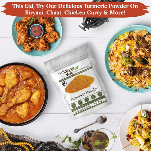 The Spice Way Turmeric Powder - (8 oz) powdered ground tumeric root (curcuma) - Great turmeric root fresh for curries, soups, teas, masala, and go...