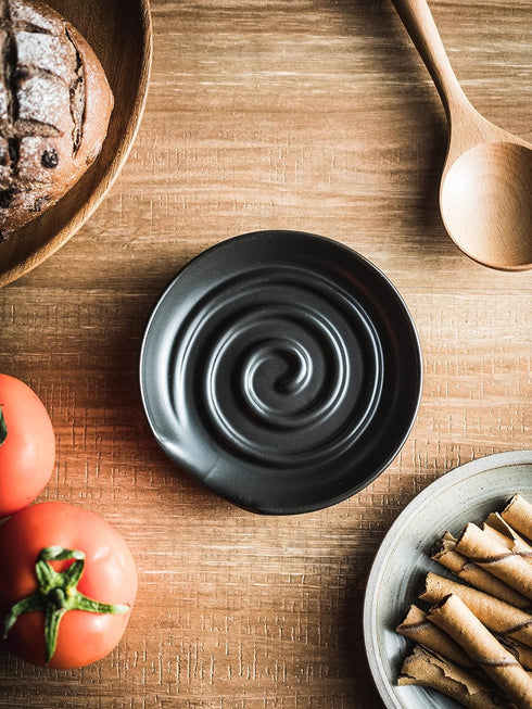 Spoon Rest, Large Spoon Holder for Kitchen Counter, Cooking Spoon Rest for Stove Top, Perfect for Framhouse Decor, Housewarming Gift Set, Black...