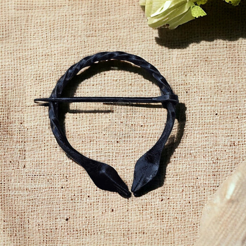 Medieval Hand-Forge Leaf Design Brooch for shawl cloak or scarf unisex design...