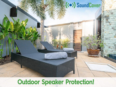 Two Small Outdoor Speaker Covers for C-Bracket Mounted Speakers - Cover Size: Height 9.85" X Width 5.9" X Depth 6.9" - Fits Yamaha NS-AW194, Klips...