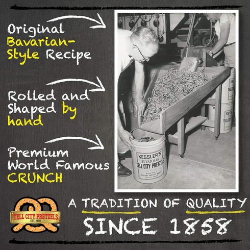 Tell City Honey Mustard Flavored Pretzel Pieces - Homestyle Crunchy Hard Pretzels - Honey Mustard, 12 oz...