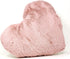 Tache Pink Heart Shaped Pillow - Faux Fur White Fleece Valentine's Romantic Super Soft Stuffed Light Blush Dusty Rose Furry Pillow 16x14 Pink Hear...