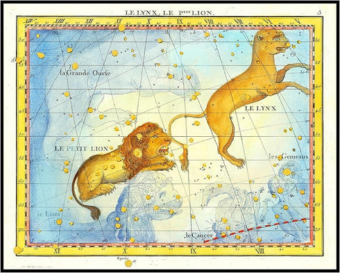 Posterizer 1 pcs-1776 star chart of the constellation Leo-Astrology & Zodiac Art-Astronomy & Celestial Art-Gift for Men Women Entrepreneur Teens- ...