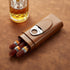 Cigar Case Travel - Cigar Humidor Accessories - Cigar Box with Cutter SEEJI Gift for Men (Brown)...