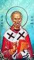 Wooden Greek Christian Orthodox Wood Icon of Saint Nikolaos Nicolas / OP10...