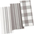 Elrene Home Fashions Farmhouse Living Stripe and Check Kitchen Towels, 17" x 28" (Set of 3), Gray/White 3...