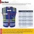 Retro-Reflection Security Safety Vests Heavy Duty Blue Mesh with 5 Pockets and Front Zipper Meet ANSI/ISEA 107-2015 (Blue-22, Large)...
