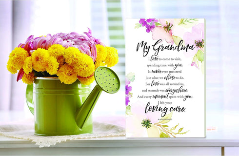 DEXSA My Grandma Wood Plaque with Inspiring Quotes 6"x9" - Elegant Vertical Frame Wall & Tabletop Decoration | Easel & Hanging Hook | Christian Fa...