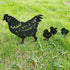 4 Pack Chicken Garden Decorative Statues, Metal Hen and Chicks Silhouette Garden Stakes, Ideal Yard, Garden, Lawn Decor, Animal Outdoor Decoration...