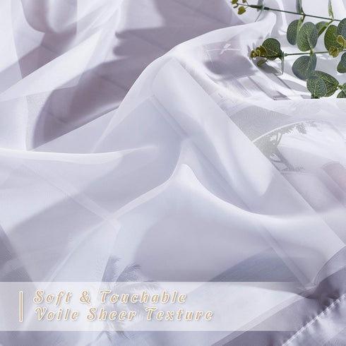 NICETOWN Sheer Curtains for Patio Door, Grommet Voile Texture Soft Lightweight Window Curtains and Drapes Elegant for Bedroom/Living Room/Sliding ...