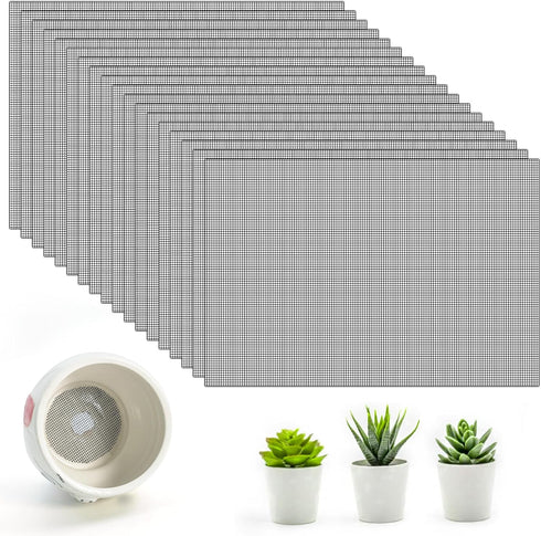 18pcs Flower Pot Hole Mesh Pad, 11.8x7.8 Inch Planter Mesh Drainage Screen, DIY Drainage Netting Pot Bottom Grid Mat Keep Soil from Flowing Away...