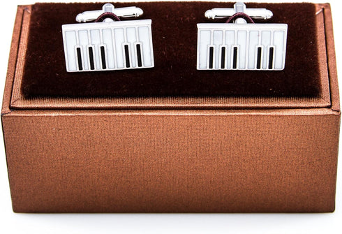 Piano Keys Pair Cufflinks in a Presentation Gift Box & Polishing Cloth...