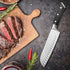 7" Santoku Knife, Razor Sharp Kitchen Cutting Chopping Chef Knife, Professional High Carbon German Steel Cooking Knife for Meat, Vegetables, and F...
