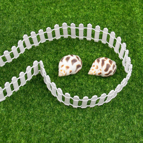AUEAR, 35 Inch Long Mini Fairy Garden Fence Wood Ornament Wooden Decorative Miniature Picket Fence for Dollhouse DIY Crafts Project (White, 4-Pack...