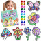atydkug Window Gem Art Diamond Kits Painting for Kids - Fun Arts & Crafts 6 Sheets Flowers Gem Art Painting Kits by Numbers for Girl, Birthday Par...