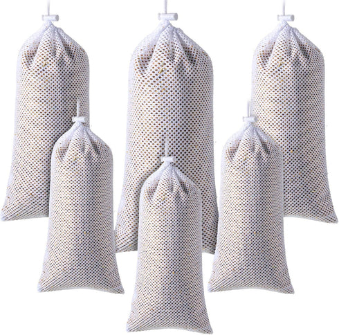 Shihanee 6 Pieces Wild Bird Finch Sock Feeder Bird Seed Sock Bird Feeder Net Thistle Seed Socks Bird Food Finch Sock for Wildlife(White)...