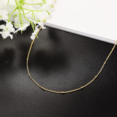 MILACOLATO Danity Choker Necklace Sterling Silver Pearl Bead Satellite Choker Necklaces 18K White Gold or Gold Plated Choker Necklace Minimalist L...