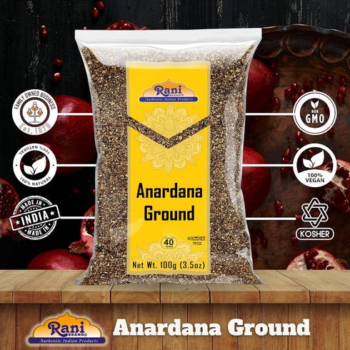 Rani Anardana (Pomegranate) Ground, Indian Spice 3.5oz (100g) ~ All Natural | No Color | Gluten Friendly | Vegan | NON-GMO | Kosher | No Salt or f...